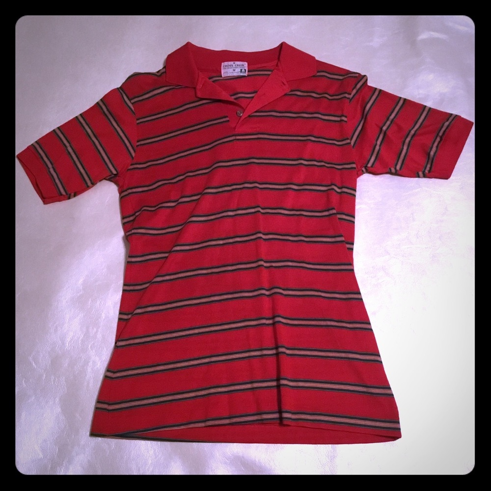 Vintage Multicolor Striped Retro polo